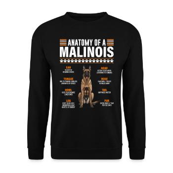 Belgian Shepherd ANATOMY OF A BELGIAN - Unisex Sweatshirt - black - Front - Alina (178cm) & Michal (187cm)