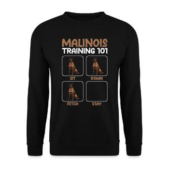 MALINOIS TRAINING 101 Belgischer Schäferhund - Unisex Pullover - Schwarz - Vorne - Alina (178cm) & Michal (187cm)