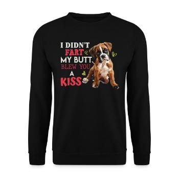 Boxer allemand N’A PAS PÉTÉ MES FESSES SOUFFLÉ UN BAISER - Sweat-shirt Unisexe - noir - Devant - Alina (178cm) & Michal (187cm)