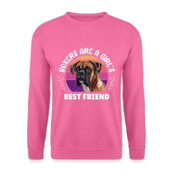 BOXERS ARE A GIRLS BEST FRIEND Hundemama Deutscher - Unisex Pullover - Pink - Vorne