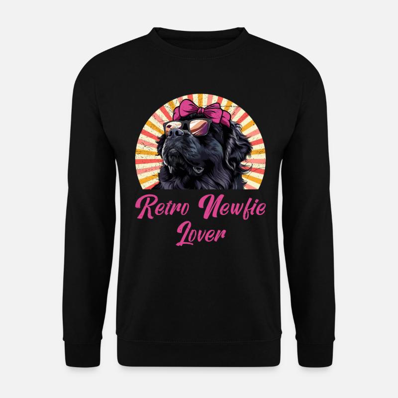 RETRO NEWFIE LOVER Neufundländer Hundemama - Unisex Pullover - Schwarz
