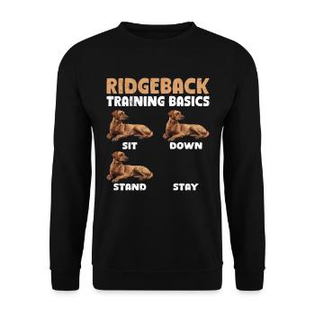 BASES DE L’ENTRAÎNEMENT RIDGEBACK Rhodésien têtu - Sweat-shirt Unisexe - noir - Devant - Alina (178cm) & Michal (187cm)