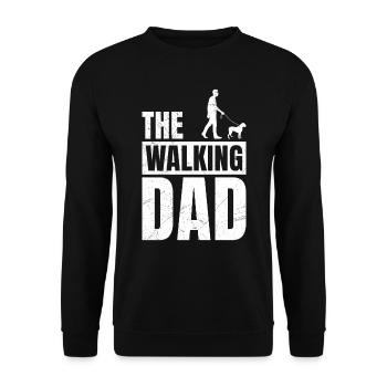 Papa Chien Boxer Allemand LE PAPA QUI MARCHE Drôle - Sweat-shirt Unisexe - noir - Devant - Alina (178cm) & Michal (187cm)