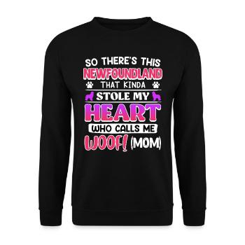 Neufundländer THERE IS THIS NEWFOUNDLAND MOM - Unisex Pullover - Schwarz - Vorne - Alina (178cm) & Michal (187cm)
