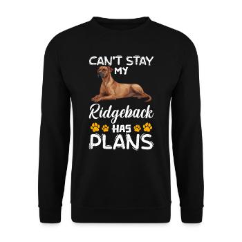 Chien Ridgeback NE PEUT PAS RESTER MON RIDGEBACK A DES PROJETS - Sweat-shirt Unisexe - noir - Devant - Alina (178cm) & Michal (187cm)