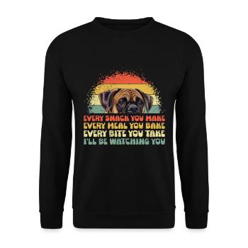 Boxer allemand drôle CHAQUE COLLATION QUE VOUS FAITES Boxer - Sweat-shirt Unisexe - noir - Devant - Alina (178cm) & Michal (187cm)