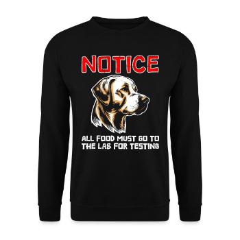Labrador Lovers NOTICE All Food to Lab - Unisex Sweatshirt - black - Front - Alina (178cm) & Michal (187cm)