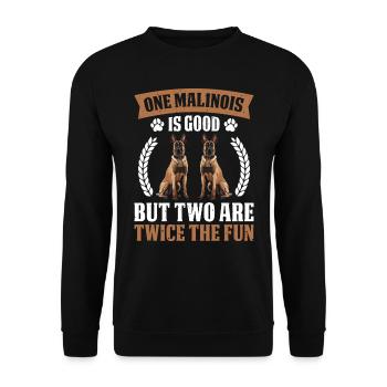 MALINOIS IS GOOD, BUT TWO ARE TWICE AS GOOD - Unisex Sweatshirt - black - Front - Alina (178cm) & Michal (187cm)