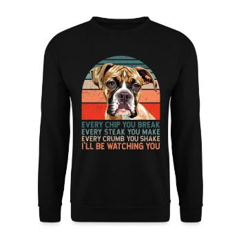Boxer Dog CHAQUE PUCE QUE VOUS CASSEZ Boxer allemand - Sweat-shirt Unisexe - noir - Devant - Alina (178cm) & Michal (187cm)