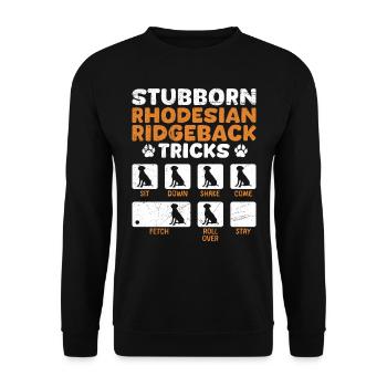 Hundebesitzer TRICKS RHODESIAN RIDGEBACK TÊTU - Sweat-shirt Unisexe - noir - Devant - Alina (178cm) & Michal (187cm)