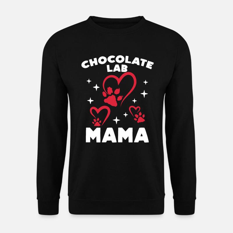 Hundemama CHOCOLATE LAB MOM Labrador Besitzerin - Unisex Pullover - Schwarz