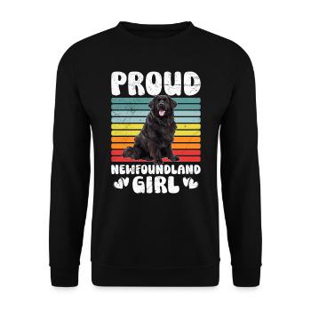 Newfoundland PROUD NEWFIE GIRL NEWFOUNDLAND - Unisex Sweatshirt - black - Front - Alina (178cm) & Michal (187cm)