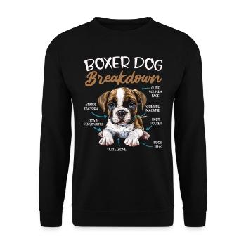BOXER DOG BREAKDOWN Boxer allemand drôle - Sweat-shirt Unisexe - noir - Devant - Alina (178cm) & Michal (187cm)