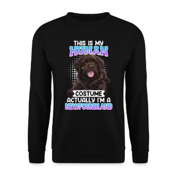 Neufundländer DAS IST MEIN MENSCHEN KOSTÜM Lustig - Unisex Pullover - Schwarz - Vorne - Alina (178cm) & Michal (187cm)