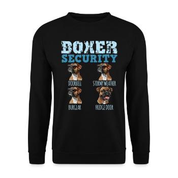 Boxer allemand Propriétaire BOXER SECURITY Drôle - Sweat-shirt Unisexe - noir - Devant - Alina (178cm) & Michal (187cm)