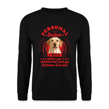 Labrador PERSONAL STALKER Funny Labrador - Unisex Sweatshirt - black - Front - Alina (178cm) & Michal (187cm)