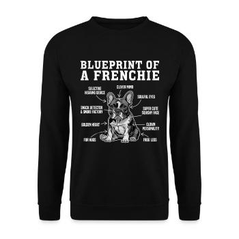 Bouledogue français Plan d’un Frenchie - Sweat-shirt Unisexe - noir - Devant - Alina (178cm) & Michal (187cm)