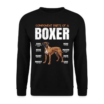 Boxer allemand COMPOSANTS D’UN BOXER Drôle - Sweat-shirt Unisexe - noir - Devant - Alina (178cm) & Michal (187cm)