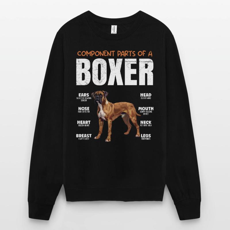 Deutscher Boxer KOMPONENTEN EINES BOXERS Lustiges Unisex Pullover