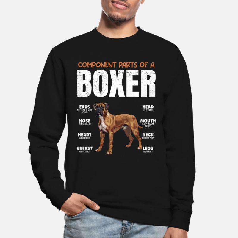 Deutscher Boxer KOMPONENTEN EINES BOXERS Lustiges Unisex Pullover
