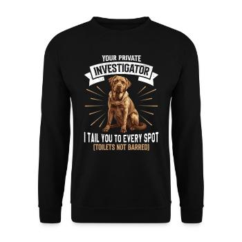 Labrador Liebhaber INVESTIGATOR Lustiges - Unisex Pullover - Schwarz - Vorne - Alina (178cm) & Michal (187cm)