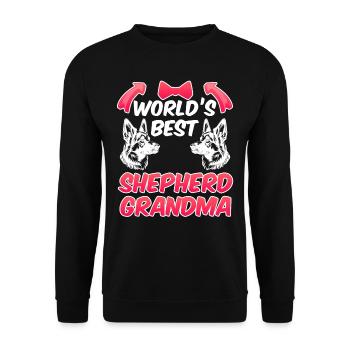 German Shepherd WORLD'S BEST SHEPHERD - Unisex Sweatshirt - black - Front - Alina (178cm) & Michal (187cm)