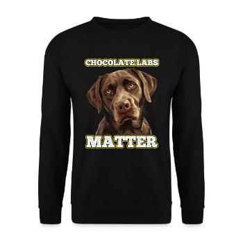 Brauner Labrador CHOCOLATE LABS MATTER Labrador - Unisex Pullover - Schwarz - Vorne - Alina (178cm) & Michal (187cm)