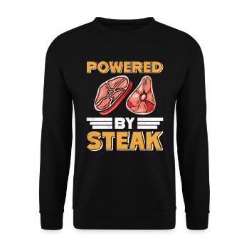 AMATEUR DE VIANDE PROPULSÉ PAR LE STEAK Drôle - Sweat-shirt Unisexe - noir - Devant - Alina (178cm) & Michal (187cm)