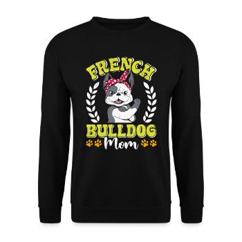 Dog Mom FRENCH BULLDOG MOM Dog Owner - Unisex Sweatshirt - black - Front - Alina (178cm) & Michal (187cm)