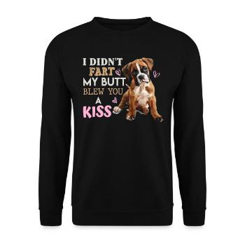Un boxeur allemand n'a pas pété mes fesses, il a fait un baiser - Sweat-shirt Unisexe - noir - Devant - Alina (178cm) & Michal (187cm)