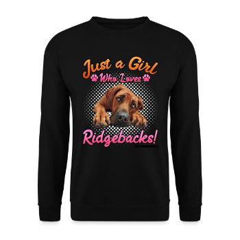 Rhodesian Ridgeback JUSTE UNE FILLE QUI AIME - Sweat-shirt Unisexe - noir - Devant - Alina (178cm) & Michal (187cm)