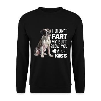 Un boxeur allemand n'a pas pété mes fesses, il m'a fait un baiser - Sweat-shirt Unisexe - noir - Devant - Alina (178cm) & Michal (187cm)