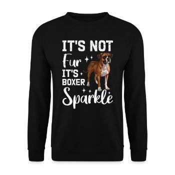German Boxer NO FUR IT'S BOXER MAGIC - Unisex Sweatshirt - black - Front - Alina (178cm) & Michal (187cm)