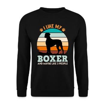 Boxeur allemand COMME MON BOXER ET PEUT-ÊTRE 3 PERSONNES - Sweat-shirt Unisexe - noir - Devant - Alina (178cm) & Michal (187cm)
