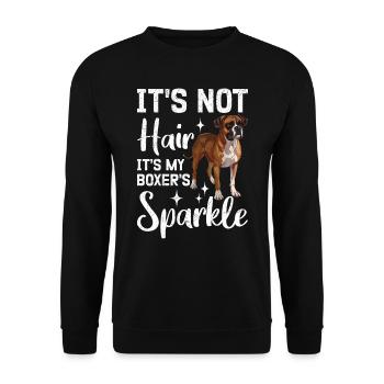 Boxer allemand PAS DE CHEVEUX C’EST MON BOXER SCINTILLEMENT - Sweat-shirt Unisexe - noir - Devant - Alina (178cm) & Michal (187cm)