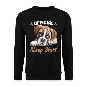 Boxer allemand OFFICIAL SLEEP SHIRT Boxer - Sweat-shirt Unisexe - noir - Devant - Alina (178cm) & Michal (187cm)