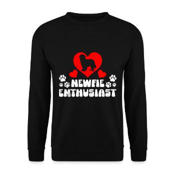 NEWFIE ENTHUSIAST Amoureux de Terre-Neuve - Sweat-shirt Unisexe - noir - Devant - Alina (178cm) & Michal (187cm)