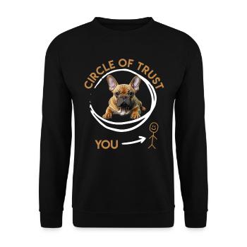 Bouledogue français confiance drôle - Sweat-shirt Unisexe - noir - Devant - Alina (178cm) & Michal (187cm)