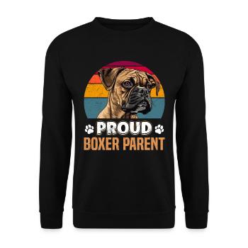 German Boxer PROUD BOXER PARENT Boxer Dog - Unisex Sweatshirt - black - Front - Alina (178cm) & Michal (187cm)