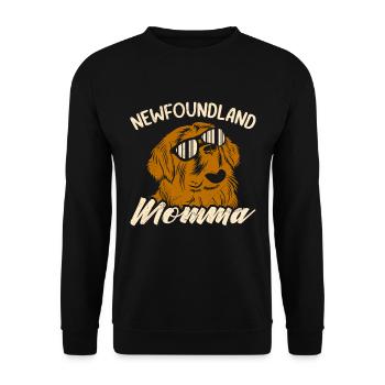 Hundemama NEUFUNDLÄNDER MAMI Newfie Momma - Unisex Pullover - Schwarz - Vorne - Alina (178cm) & Michal (187cm)