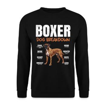 BOXER DOG BREAKDOWN Deutscher Boxer Lustiges - Unisex Pullover - Schwarz - Vorne - Alina (178cm) & Michal (187cm)