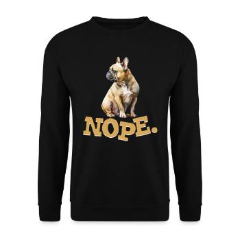 Bouledogue français têtu NOPE Frenchie - Sweat-shirt Unisexe - noir - Devant - Alina (178cm) & Michal (187cm)