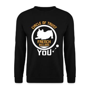 French Bulldog CIRCLE OF TRUST FRENCH - Unisex Sweatshirt - black - Front - Alina (178cm) & Michal (187cm)