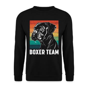 Allemand Boxer Chien Papa BOXER TEAM Drôle - Sweat-shirt Unisexe - noir - Devant - Alina (178cm) & Michal (187cm)