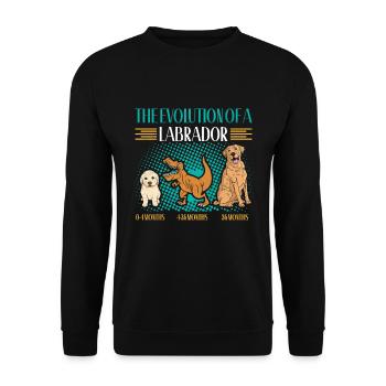 EVOLUTION OF A LABRADOR RETRIEVER Besitzer - Unisex Pullover - Schwarz - Vorne - Alina (178cm) & Michal (187cm)