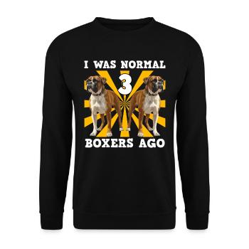 Boxer allemand, j'étais normal il y a 3 boxeurs drôle - Sweat-shirt Unisexe - noir - Devant - Alina (178cm) & Michal (187cm)