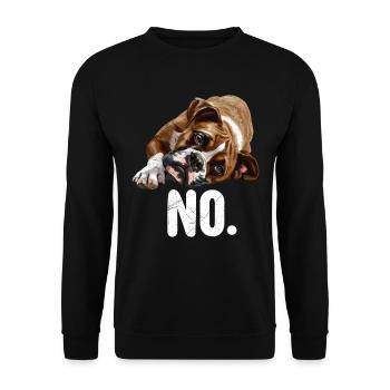 German Boxer NO Dog Owner Funny - Unisex Sweatshirt - black - Front - Alina (178cm) & Michal (187cm)