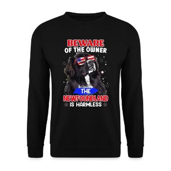 Newfie MÉFIEZ-VOUS DE LA MAÎTRESSE Terre-Neuve - Sweat-shirt Unisexe - noir - Devant - Alina (178cm) & Michal (187cm)