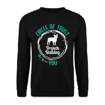 French Bulldog CIRCLE OF TRUST Sture - Unisex Sweatshirt - black - Front - Alina (178cm) & Michal (187cm)