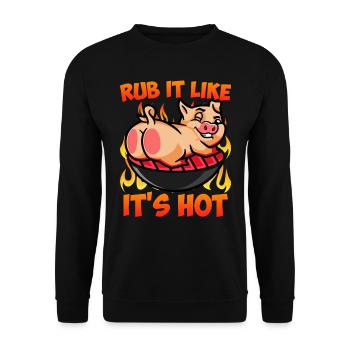 Meat Lovers RUB IT LIKE IT'S HOT Meat Fan - Unisex Sweatshirt - black - Front - Alina (178cm) & Michal (187cm)